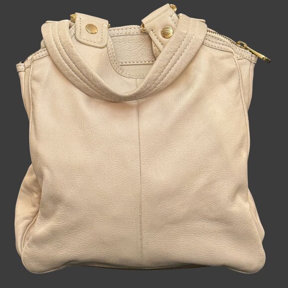 Marc by Marc Jacobs Classic Q Slouchy Satchel Shoulder Tote – Beige Pebbled Leat - Picture 2 of 16